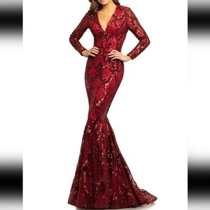 Johnathan kayne gown burgendy